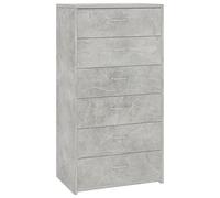 vidaXL Buffet avec 6 tiroirs Gris béton 50x34x96 cm Aggloméré