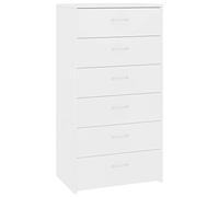 vidaXL Buffet avec 6 tiroirs Blanc 50x34x96 cm Aggloméré