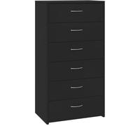 vidaXL Buffet 6 tiroirs Noir 50x34x96 cm Aggloméré