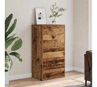 Vidaxl Buffet Avec 6 Tiroirs Vieux Bois 50x34x96 Cm Bois D'ingénierie Marron