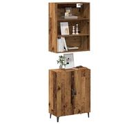 vidaXL Buffet avec armoire murale vieux bois bois d'ingénierie Marron