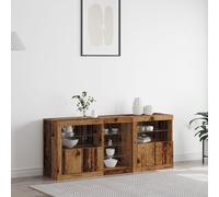 vidaXL Buffet avec éclairage LED Bois Ancien 162x37x67 cm Bois reconstitué