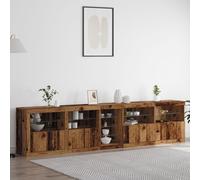 vidaXL Buffet avec éclairage LED Bois Ancien 283x37x67 cm Bois d'ingénierie