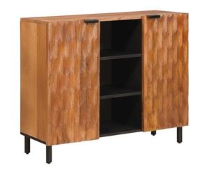 vidaXL Buffet avec étagère Finition Acacia Brun 90 x 33 x 75 cm, Meuble Moderne, Design rectangulaire, en Bois de Mangue résistant, rangements, pour Salle à Manger et Salon