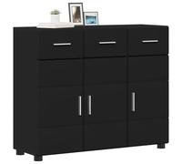 vidaXL Buffet avec étagère Noir 88,5×30,5×73 cm Bois d'ingénierie – Rangement pratique