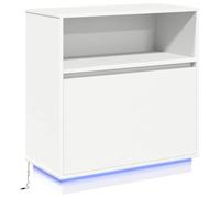 Buffet moderne blanc - vidaXL - Éclairage LED - Étagères ajustables - Grand rangement