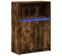 Vidaxl Buffet Avec Led Chêne Fumé 72x34x100 Cm Bois D'ingénierie Marron