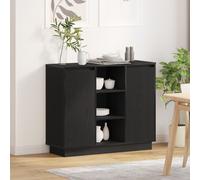 Vidaxl Buffet Avec Led Chêne Noir 90x32x75 Cm Bois D'ingénierie Noir