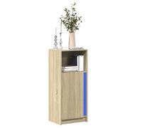 vidaXL Buffet avec LED chêne sonoma 42,5x34x100 cm bois d'ingénierie, meuble de rangement, meuble de rangement cuisine, 852154