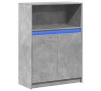 vidaXL Buffet avec LED gris béton 72x34x100 cm bois d'ingénierie, meuble de rangement, meuble de rangement cuisine, meuble 852162
