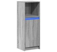 vidaXL Buffet avec LED Sonoma Gris 38x34x100 cm Bois d'ingénierie, Meuble de Rangement, Meuble de Rangement Cuisine, Meuble de Rangement de Salon