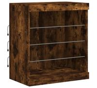 vidaXL Buffet avec lumières LED Chêne fumé 60,5x37x67 cm Multicolore