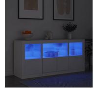 Vidaxl Buffet Avec Lumières Led Blanc 142,5x37x67 Cm Multicolore