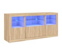 Vidaxl Buffet Avec Lumières Led Chêne Sonoma 142,5x37x67 Cm Multicolore