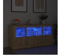 vidaXL – Buffet LED 3209067 – Armoire avec porte, 142,5x37x67 cm – Chêne Sonoma