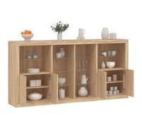 Vidaxl Buffet Avec Lumières Led Chêne Sonoma 202x37x100 Cm