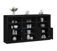 Vidaxl Buffet Avec Lumières Led Noir 181,5x37x100 Cm Multicolore