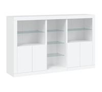 vidaXL Buffet avec Lumières LED, Armoire avec Porte, Meuble de Rangement, Organisateur de Salon Entrée Salle de Séjour, Moderne, Blanc