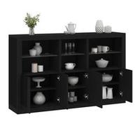 Vidaxl Buffet Avec Lumières Led Noir 162x37x100 Cm Noir