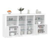 vidaXL Buffet avec Lumières LED, Armoire avec Porte, Meuble de Rangement, Organisateur de Salon Entrée Salle de Séjour, 3209184 Or G