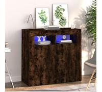 vidaXL Buffet avec Lumières LED Armoire de Rangement Organisateur de Maison Meuble de Salle de Séjour Salon Intérieur Chêne 815729