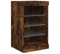 vidaXL Buffet avec Lumières LED, Armoire Latérale de Rangement, Organisateur de Salon Salle de Séjour Maison Intérieur, Moderne, Chêne Fumé