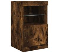 vidaXL Buffet avec Lumières LED, Armoire Latérale de Rangement, Organisateur de Salon Salle de Séjour Maison Intérieur, Moderne, Chêne Fumé