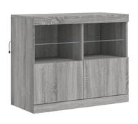 vidaXL Buffet avec Lumières LED, Armoire Latérale de Rangement, Organisateur de Salon Salle de Séjour Maison Intérieur, Moderne, Sonoma Gris