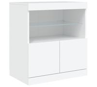 Vidaxl Buffet Avec Lumières Led Blanc 60x37x67 Cm Blanc
