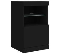 vidaXL Buffet avec Lumières LED, Armoire Latérale de Rangement, Organisateur de Salon Salle de Séjour Maison Intérieur, Moderne, Noir