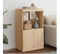 vidaXL Buffet avec Lumières LED, Armoire Latérale de Rangement, Organisateur de Salon Salle de Séjour Maison Intérieur, 836667