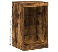 vidaXL Buffet moderne avec lumières LED – Armoire latérale de rangement, chêne fumé