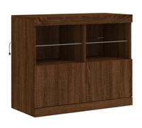 Vidaxl Buffet Avec Lumières Led Chêne Marron 81x37x67 Cm Marron
