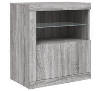 vidaXL Buffet avec Lumières LED, Armoire Latérale de Rangement, Organisateur de Salon Salle de Séjour Maison Intérieur, Moderne, Sonoma Gris