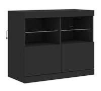 Vidaxl Buffet Avec Lumières Led Noir 81x37x67 Cm Noir