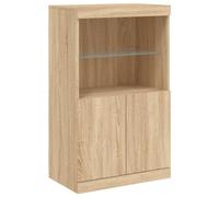 Vidaxl Buffet Avec Lumières Led Chêne Sonoma 60,5x37x100 Cm Multicolore