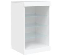 vidaXL Buffet avec Lumières LED, Armoire Latérale de Rangement, Organisateur de Salon Salle de Séjour Maison Intérieur, Moderne, Blanc