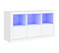 vidaXL Buffet avec lumières LED Blanc 123x37x67 cm