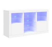 vidaXL Buffet avec lumières LED – Blanc 123x37x67 cm