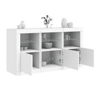 Vidaxl Buffet Avec Lumières Led Blanc 123x37x67 Cm Blanc