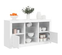 vidaXL Buffet avec lumières LED Blanc 123x37x67 cm