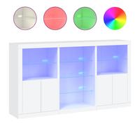 Vidaxl Buffet Avec Lumières Led Blanc 181,5x37x100 Cm Multicolore