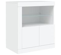 vidaXL Buffet 836616 avec lumières LED blanc 60,5x37x67 cm
