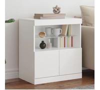 vidaXL Buffet avec lumières LED blanc 60x37x67 cm 836651