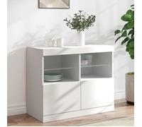 Vidaxl Buffet Avec Lumières Led Blanc 81x37x67 Cm Blanc