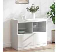 Vidaxl Buffet Avec Lumières Led Blanc 81x37x67 Cm Blanc