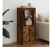 Buffet avec lumières LED chêne fumé 41x37x100 cm836648