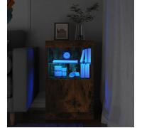 vidaXL Buffet avec lumières LED chêne fumé 41x37x67 cm 836683