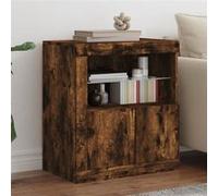 Vidaxl Buffet Avec Lumières Led Chêne Fumé 60,5x37x67 Cm Multicolore