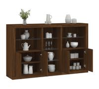 Vidaxl Buffet Avec Lumières Led Chêne Marron 162x37x100 Cm Marron